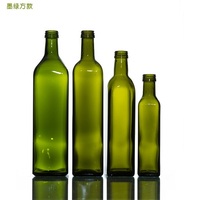 墨绿色玻璃橄榄油瓶/方瓶
